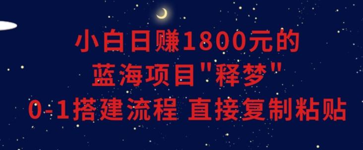小白能日赚1800元的蓝海项目”释梦”0-1搭建流程可直接复制粘贴长期做【揭秘】-吾爱云课堂