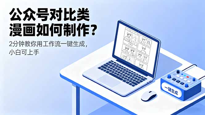 公众号对比类漫画如何制作?2分钟教你用工作流一键生成,小白可上手-吾爱云课堂