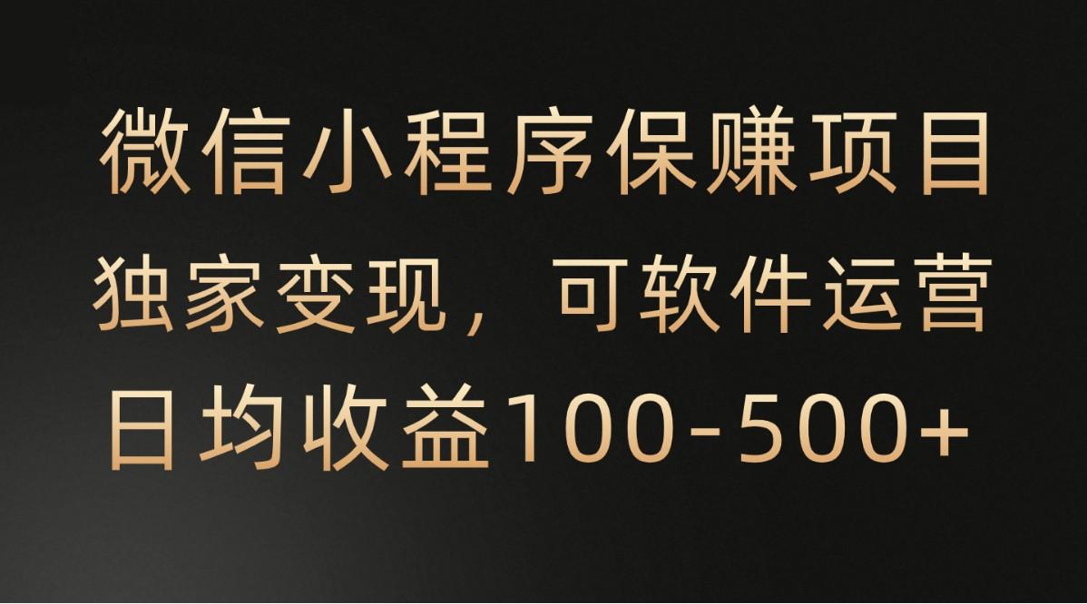 微信小程序,腾讯保赚项目,可软件自动运营,日均100-500+收益有保障-吾爱云课堂