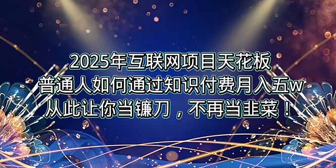 2025年互联网项目天花板,普通人如何通过卖项目实现逆风翻盘,月入5W+!-吾爱云课堂