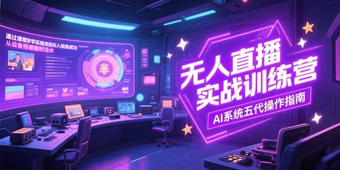 无人直播实操训练营，从设备搭建到话术，AI系统五代操作指南(7月更新-吾爱云课堂
