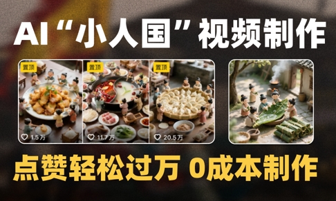 爆款1000W+播放微缩景观迷你小人国AI视频0成本制作全流程教学-吾爱云课堂
