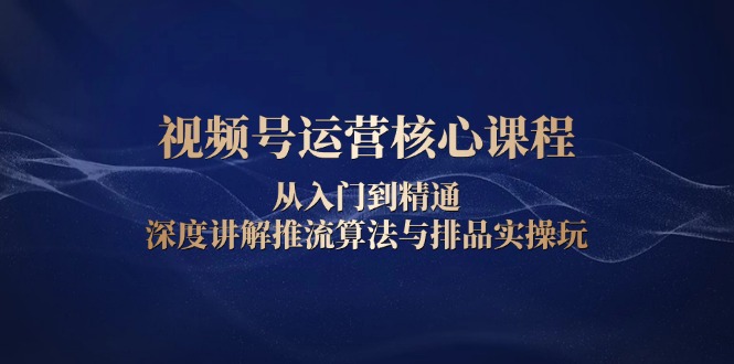 视频号运营核心课程,从入门到精通,深度讲解推流算法与排品实操玩-吾爱云课堂