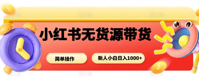 小红书无货源带货项目,简单无脑,新人小白日入多张-吾爱云课堂