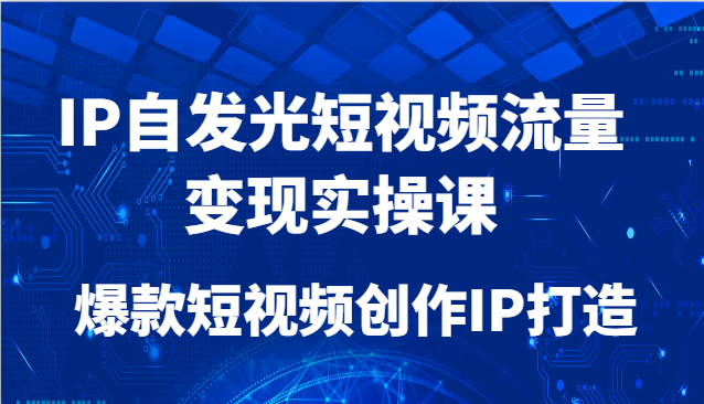 IP自发光短视频流量变现实操课，爆款短视频创作IP打造-吾爱云课堂