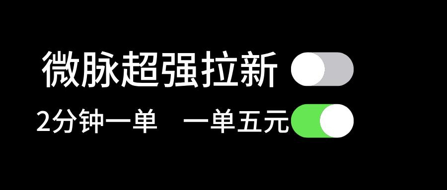 微脉超强拉新, 两分钟1单, 一单利润5块,适合小白-吾爱云课堂