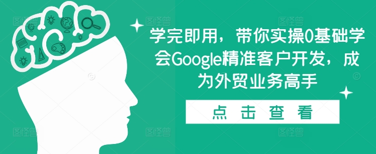 学完即用,带你实操0基础学会Google精准客户开发,成为外贸业务高手-吾爱云课堂