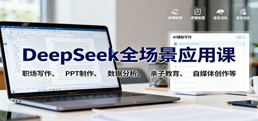 DeepSeek全场景应用课:职场写作、 PPT制作、数据分析、亲子教育、自媒体创作等-吾爱云课堂