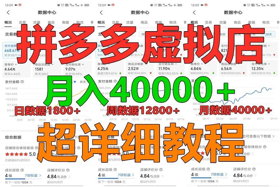 拼多多虚拟电商训练营月入40000+,全网最详细,你做你也行,暴利稳定长久-吾爱云课堂