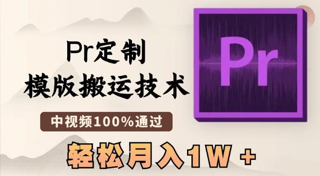 最新Pr定制模版搬运技术,中视频100%通过,几分钟一条视频,轻松月入1W+【揭秘】-吾爱云课堂
