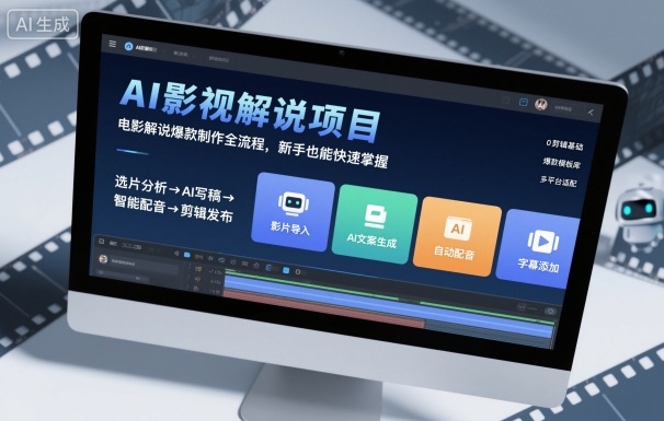 AI影视解说项目,电影解说爆款制作全流程,新手也能快速掌握-吾爱云课堂