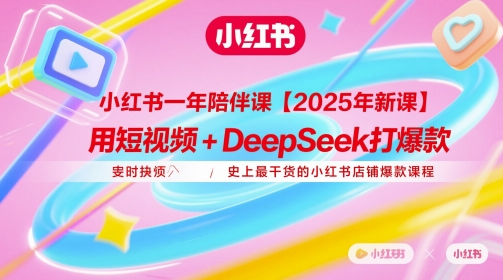 小红书一年陪伴课【2025年新课】,用短视频+deepSeek打爆款,史上最干货的小红书店铺爆款课程-吾爱云课堂