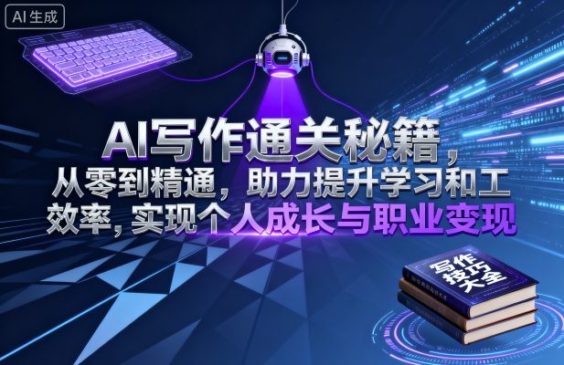 AI写作通关秘籍，从零到精通，助力提升学习和工作效率，实现个人成长与职业变现-吾爱云课堂