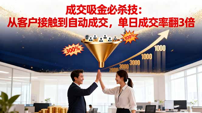 吸金成交营销必杀技：从客户接触到自动成交，单日成交率翻3倍-吾爱云课堂