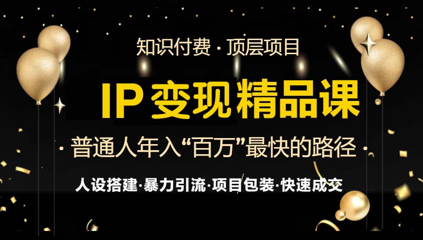 IP变现最新精品课程,知识付费全流程+最强引流术+小白避坑指南-吾爱云课堂